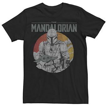 Men's Star Wars Mando And The Child Faded Poster Tee