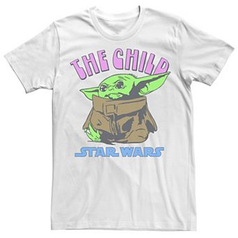 Men's Star Wars The Mandalorian The Child Red Text Portrait Tee