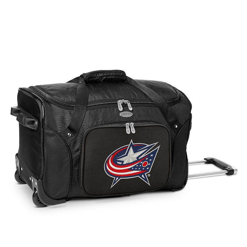 Denco Columbus Blue Jackets 22-Inch Wheeled Duffel Bag, Team