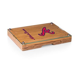 Picnic Time Atlanta Braves Concerto Glass-Top Cheese Cutting Board & Tools Set
