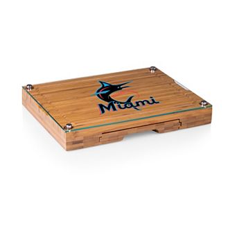 Picnic Time Miami Marlins Concerto Glass-Top Cheese Cutting Board & Tools Set