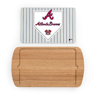 Picnic Time Atlanta Braves Billboard Glass Top Serving Tray