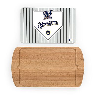 Picnic Time Milwaukee Brewers Billboard Glass Top Serving Tray