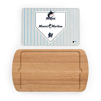 Picnic Time Miami Marlins Billboard Glass Top Serving Tray