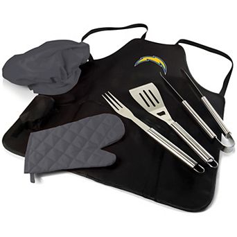 Picnic Time Los Angeles Chargers BBQ Apron, Utensil & Tote Pro Grill Set