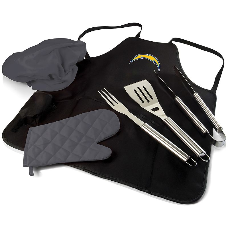 Picnic Time Los Angeles Chargers BBQ Apron, Utensil & Tote Pro Grill Set, B