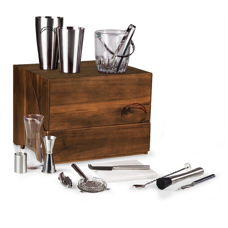 Picnic Time Los Angeles Chargers Madison Tabletop Bar Set, Brown