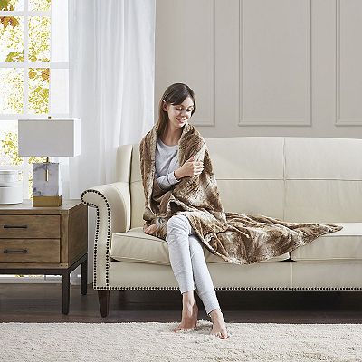 Madison Park Marselle Oversized Faux Fur Throw Blanket