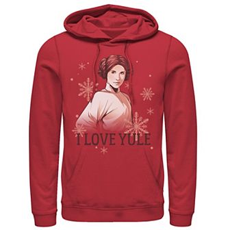 Men's Star Wars Leia I Love Yule Christmas Snowflake Hoodie