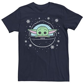 Men's Star Wars: The Mandalorian Christmas The Child Snowflakes Tee