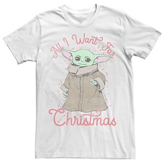 Men's Star Wars The Mandalorian The Child All I Want For Christmas Tee