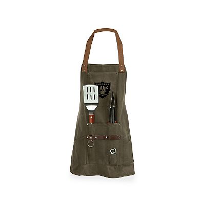 Picnic Time Las Vegas Raiders Apron & BBQ Tools Set