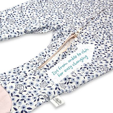 Baby Girl Fruit of the Loom Organic Cotton Zip Owls Sleep & Play