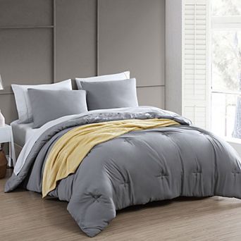 Anniston 8 pc Enzyme Washed Complete Bed SetWith Jacquard Throw