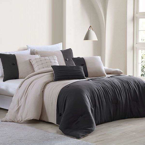 Tillman 6Piece Enzyme Wash Comforter Set Beige (QUEEN) BrickSeek
