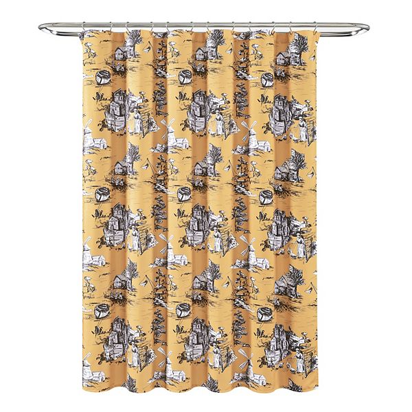 Lush Decor French Country Toile Shower, Country Cat Shower Curtain