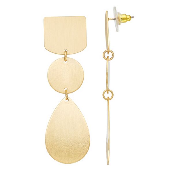 Sonoma Goods For Life® Gold Tone Geometric Linear Drop Earrings