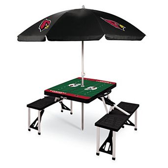Picnic Time Arizona Cardinals Portable Folding Table with Umbrella