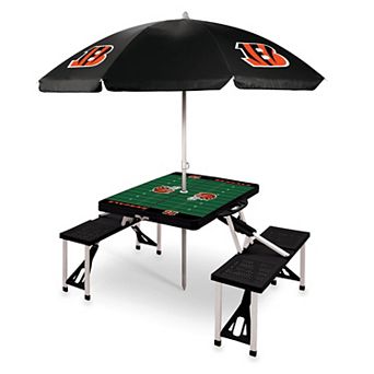 Picnic Time Cincinnati Bengals Portable Folding Table with Umbrella