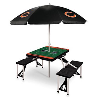 Picnic Time Chicago Bears Portable Folding Table with Umbrella