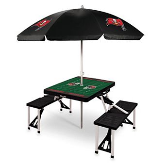 Picnic Time Tampa Bay Buccaneers Portable Folding Table with Umbrella