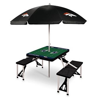 Picnic Time Denver Broncos Portable Folding Table with Umbrella