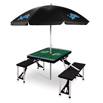 Picnic Time Detroit Lions Portable Folding Table with Umbrella