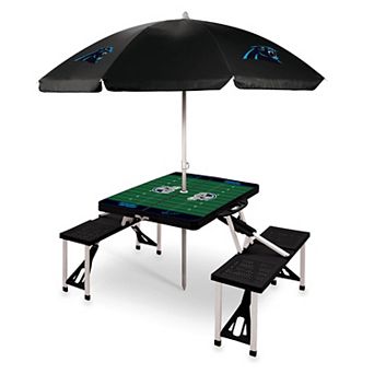 Picnic Time Carolina Panthers Portable Folding Table with Umbrella