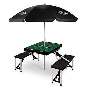 Picnic Time Baltimore Ravens Portable Folding Table with Umbrella
