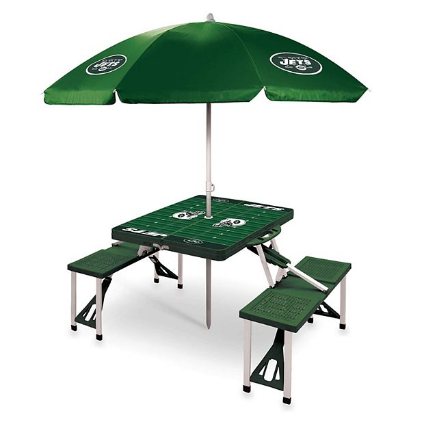 Picnic Time New York Jets Portable Folding Table with Umbrella