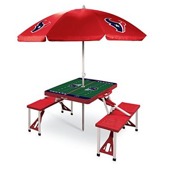 Picnic Time Houston Texans Portable Folding Table with Umbrella