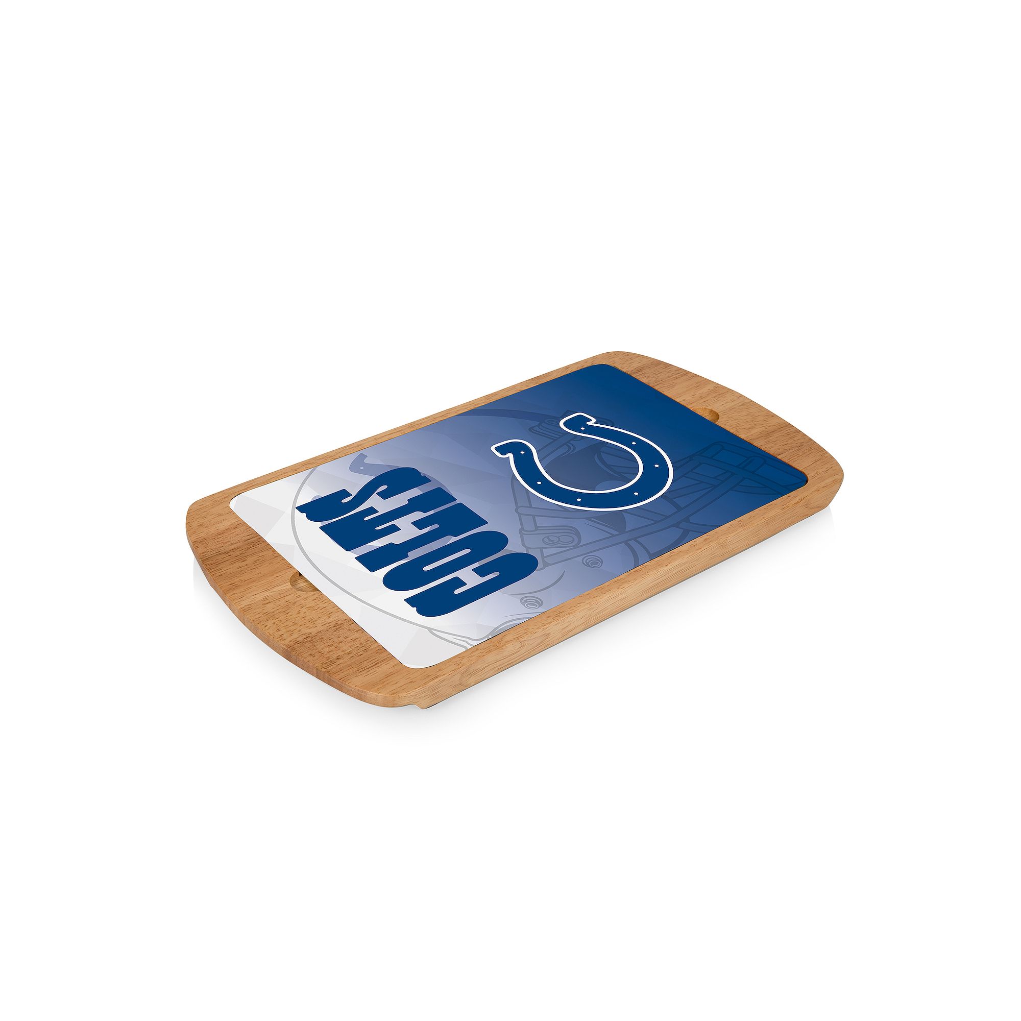 Picnic Time Indianapolis Colts Billboard Glass Top Serving Tray, Team