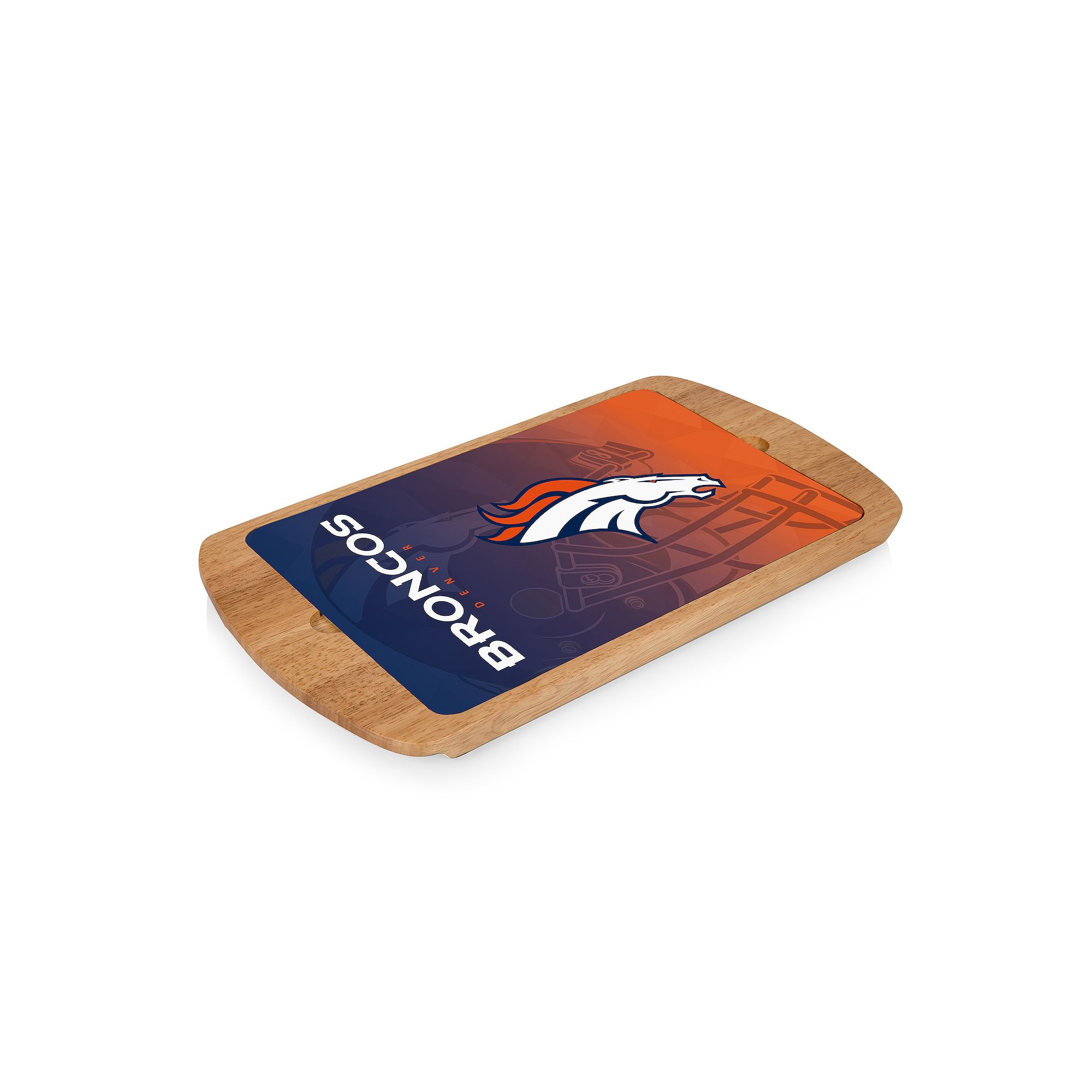 Picnic Time Denver Broncos Billboard Glass Top Serving Tray, Team