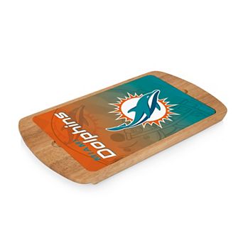 Picnic Time Miami Dolphins Billboard Glass Top Serving Tray