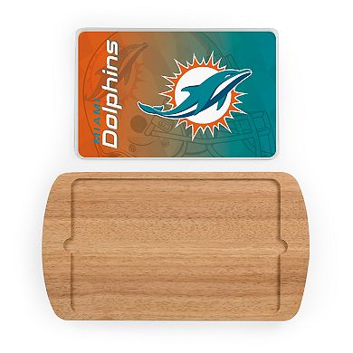 Picnic Time Miami Dolphins Billboard Glass Top Serving Tray