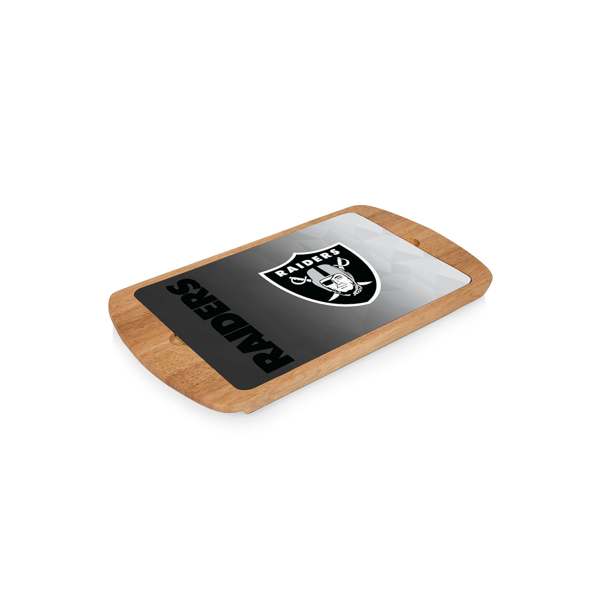 Picnic Time Las Vegas Raiders Billboard Glass Top Serving Tray, Team