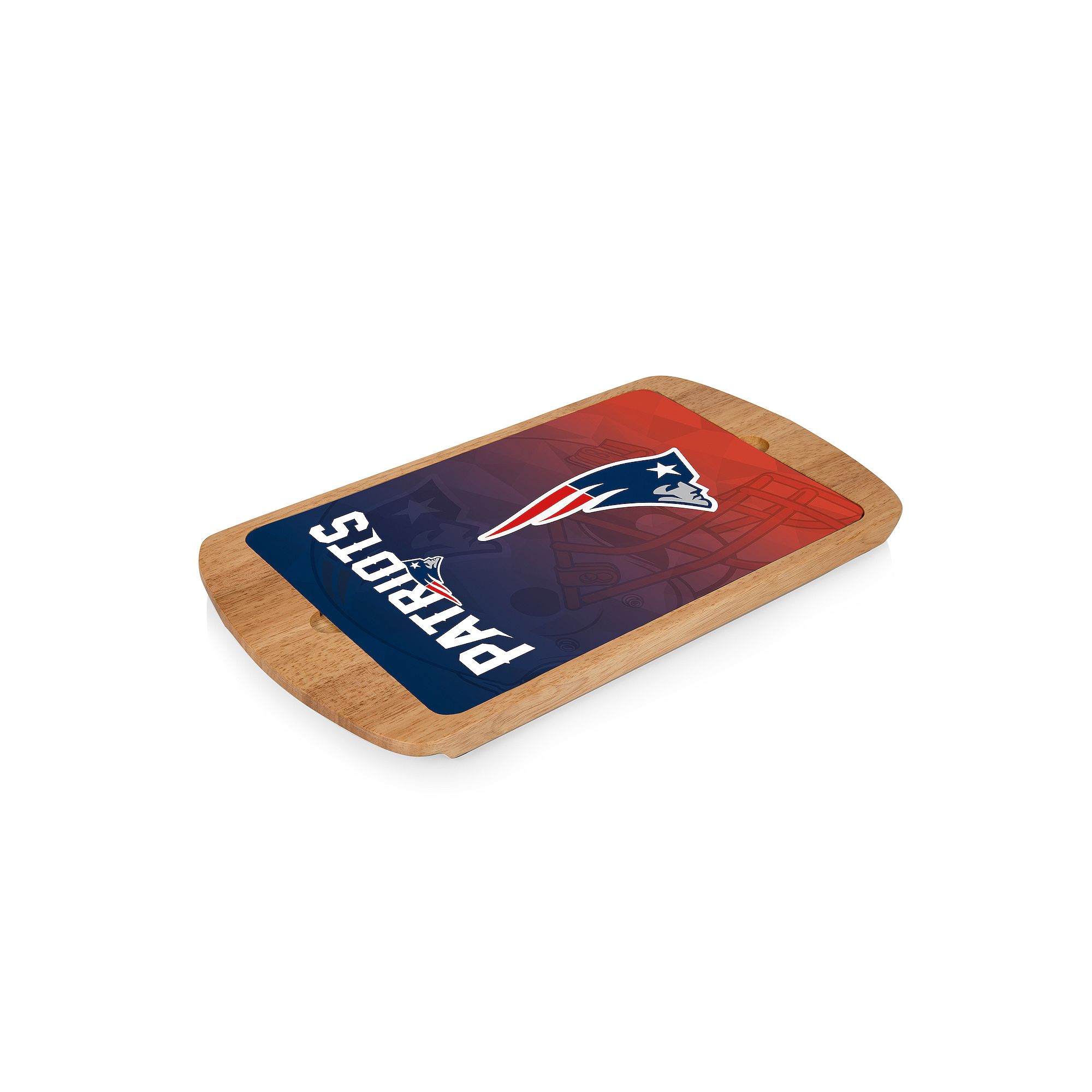 Picnic Time New England Patriots Billboard Glass Top Serving Tray, Team