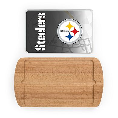 Picnic Time Pittsburgh Steelers Billboard Glass Top Serving Tray