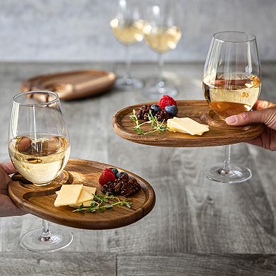 Picnic Time New York Giants Wine Appetizer Plates Set