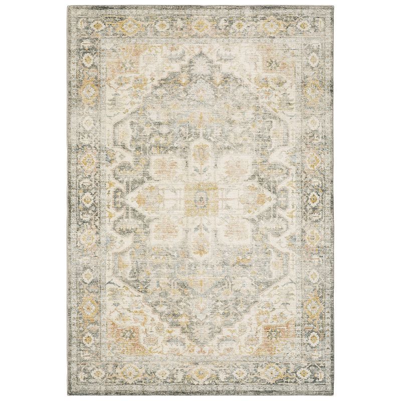 StyleHaven Sorrento Distressed Traditional Area Rug, Grey, 5X7 Ft