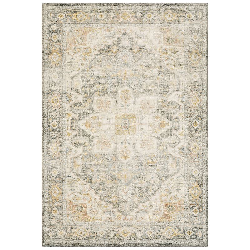 StyleHaven Sorrento Distressed Traditional Area Rug, Grey, 5X7 Ft