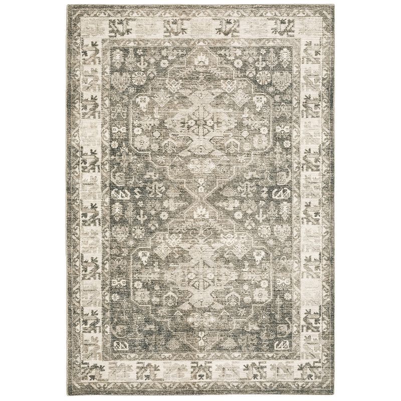 StyleHaven Sorrento Center Medallion Area Rug, Black, 8X10 Ft