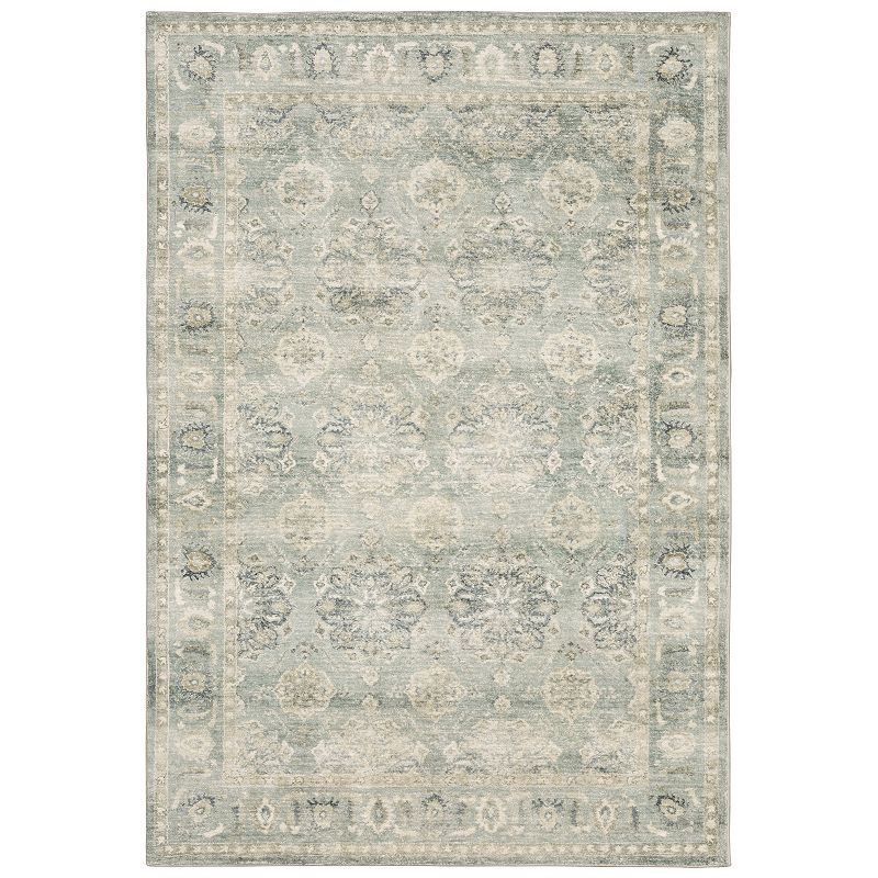 StyleHaven Sorrento Faded Ornate Area Rug, Green, 5X7 Ft