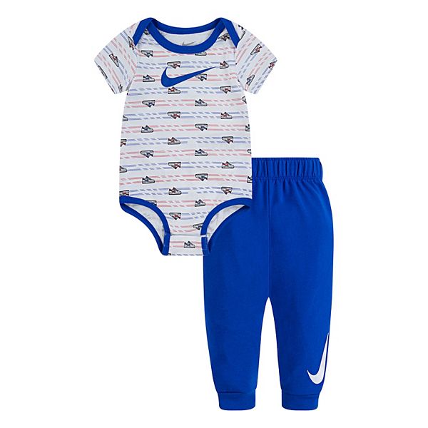 Baby Boy Nike Sneakers Bodysuit & Jogger Pants Set