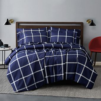 Truly Soft Printed Windowpane 3 pc Comforter Set