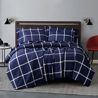 Truly Soft Printed Windowpane 2 pc Duvet Cover Set