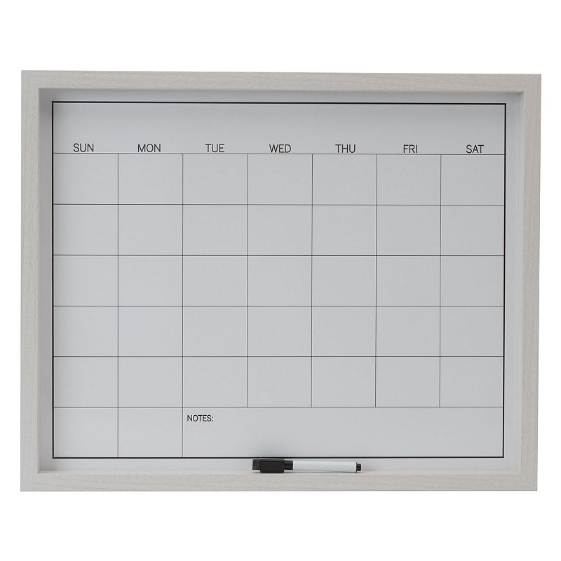 Vinsetto Wall Hanging Calendar Glass Dry-Erase Board with 4 Colored Markers, White