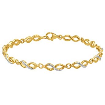 Sterling Silver Diamond Accent Infinity Link Bracelet