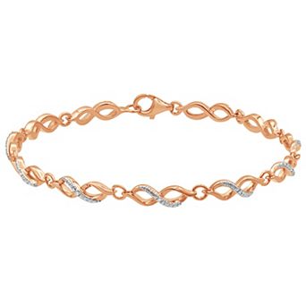 Sterling Silver Diamond Accent Infinity Link Bracelet
