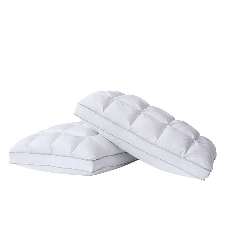 Charisma Luxe Down Alternative Chamber Standard 2-pack Pillow Set, White